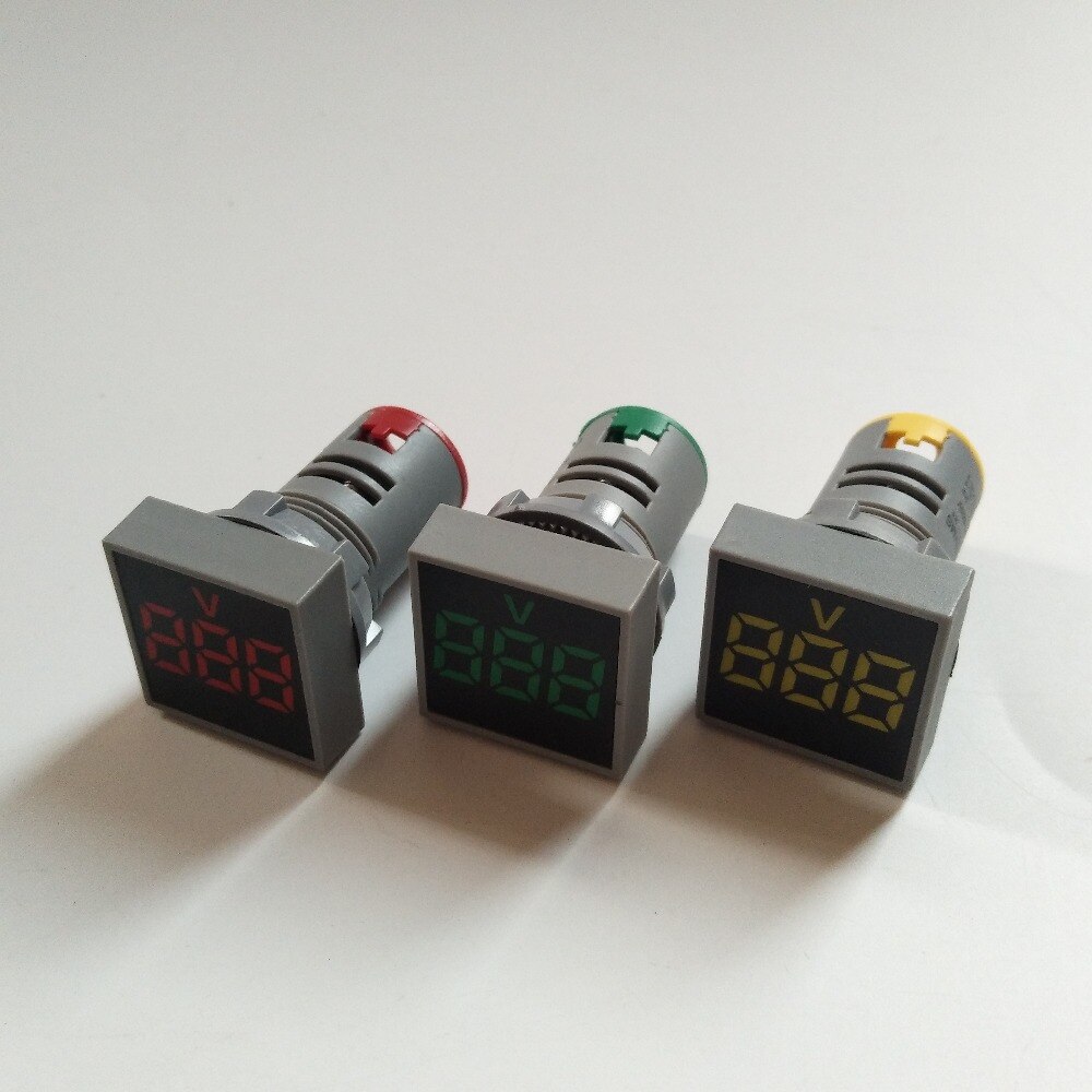22mm ac 20-500v led diginäyttö punainen vihreä keltainen sininen valkoinen volttimittarin merkkivalo 2 in 1 paneeli pyöreä polit lamps testeri
