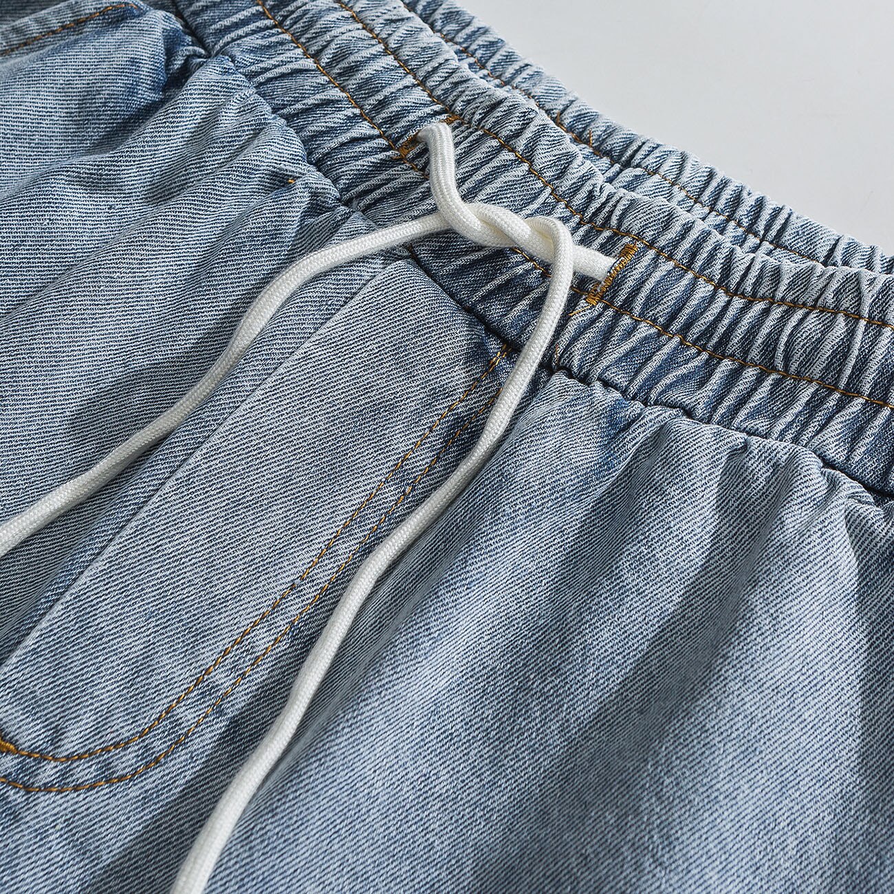 Aelfric eden patchwork print denim jeans joggers menn bukser streetwear harajuku elastisk midje bukse mann hip hop løs