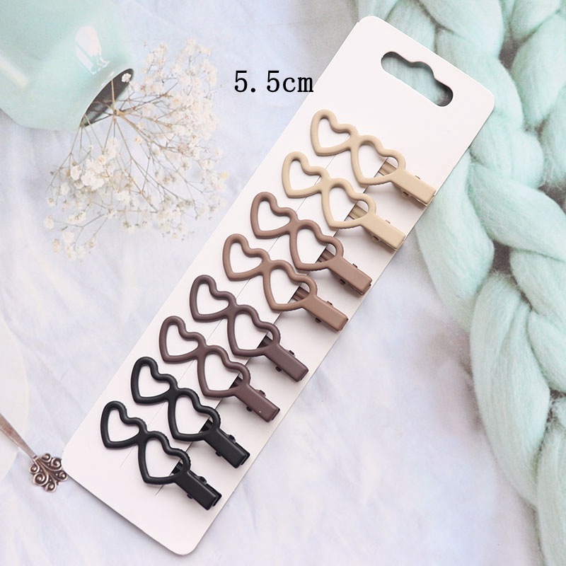 8 unids/set de pinzas para el cabello cuadradas ovaladas de estrella esmerilada Vintage para mujeres y niñas, horquillas de aleación encantadoras para adultos, pasadores dulces, accesorios para el cabello: Gris claro