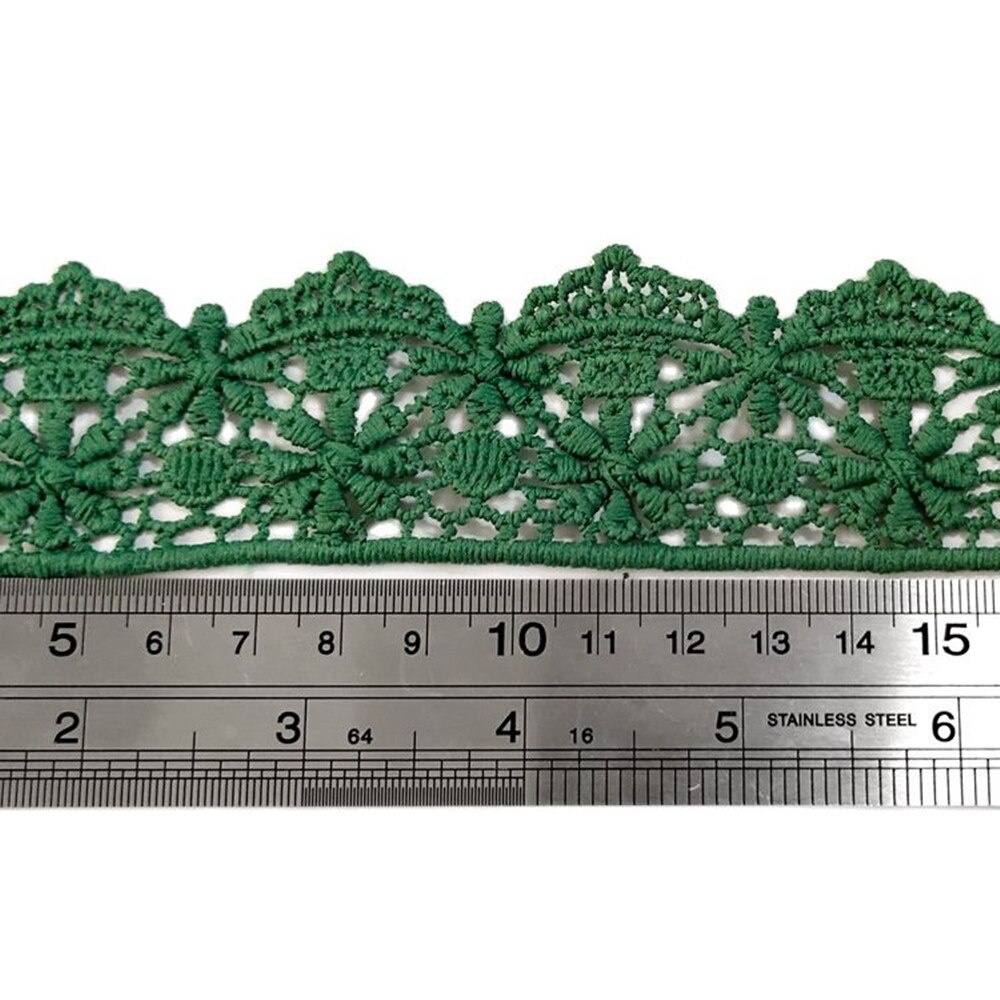 1Yard Kant Stof 3.8cn Kant Lint Katoen Guipure Groene Kant Stof Applique Trouwjurk Naaien Trim LA53