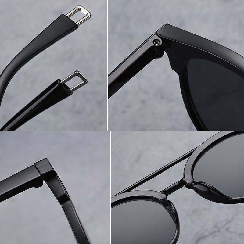 Gafas de sol de ojo de gato negras sexis para mujer, gafas de sol de famosa de lujo, nuevas gafas de sol de para mujer, gafas de sol pequeñas de doble haz UV400