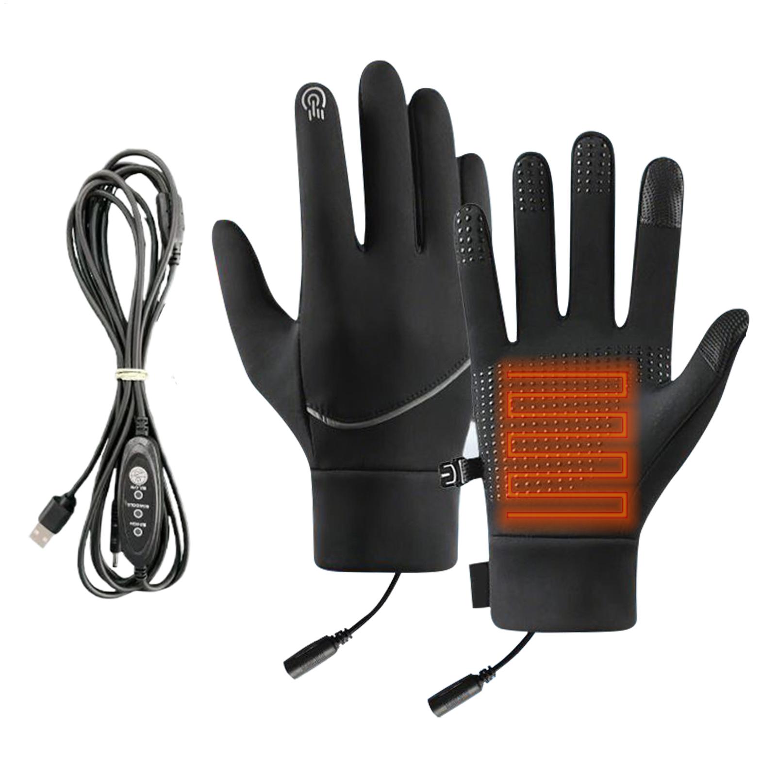 USB Heated Gloves Hand Warmer Heated Mittens Gloves Eletric Thermal Heat Gloves Cycling Skiing Fishing Biker Glove Heating Glove