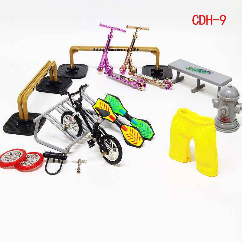 Mini Finger deskorolki Skate części rampy zestaw zabawki pełne rowerowe rowerowe palce skuter dwukołowiec skuter pokładzie Skate zabawki parkowe: CDH-9 no box