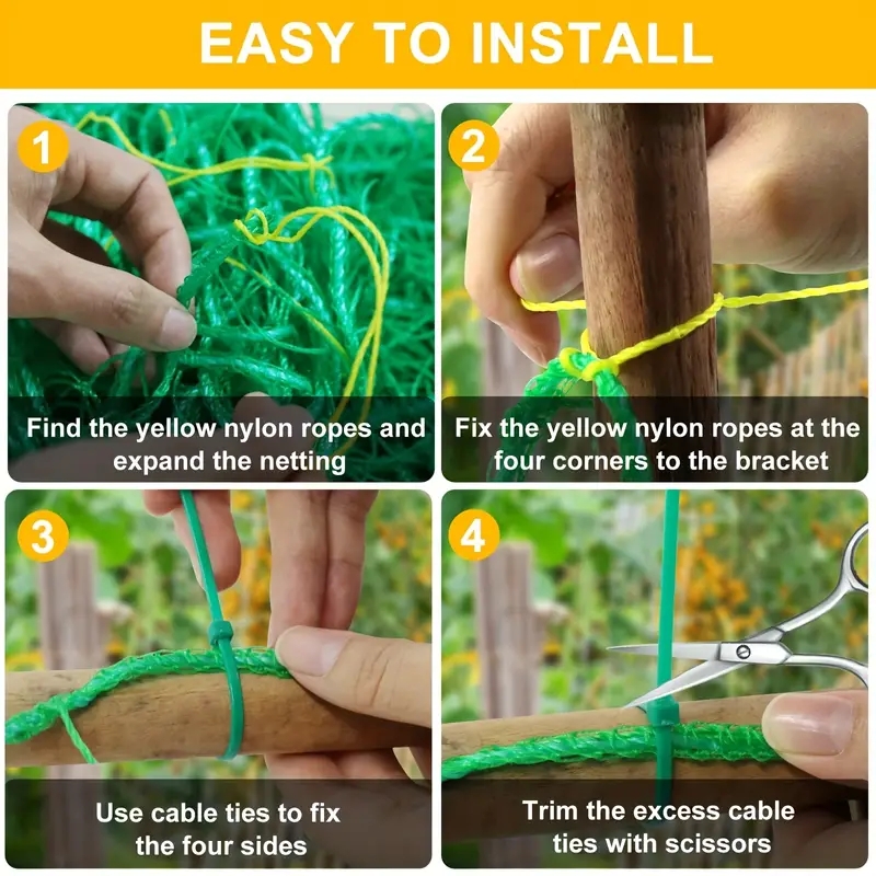 1PCS Trellis Netting Outdoor Heavy Duty Nylon Plant Climbing Netting Plant Net for Cucumber Tomato Fruits Vegetables Grapes