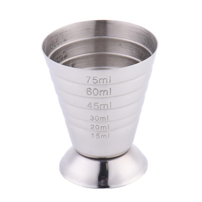 Bar Jigger Shot Measure Cup 75ML Stainless Steel Double Tone Glass Measuring Cup Cocktail Bar Party Wine Cup: Default Title