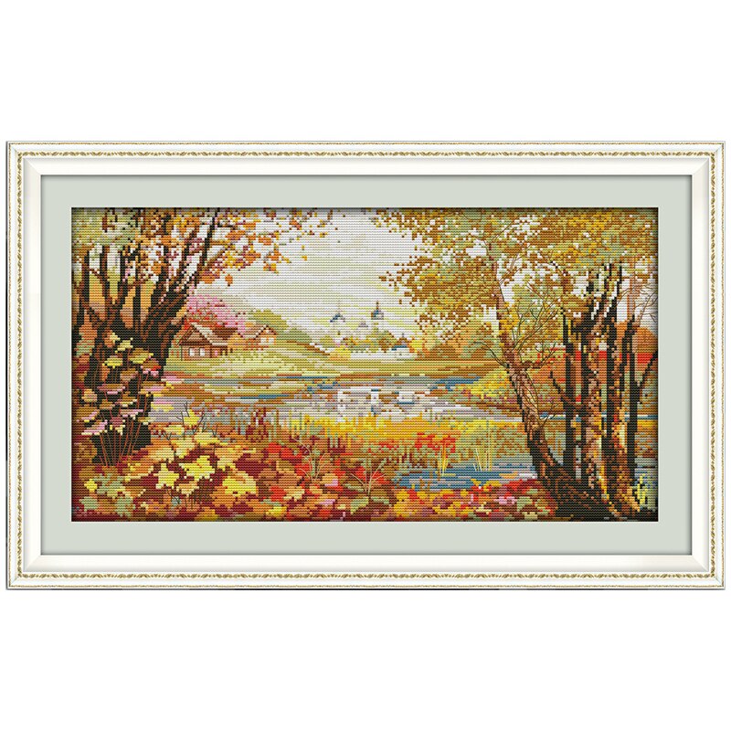 Autumnal Scenery Patterns Counted Cross Stitch 11 14CT Cross Stitch Set Chinese Cross-stitch Kit Embroidery Needlework