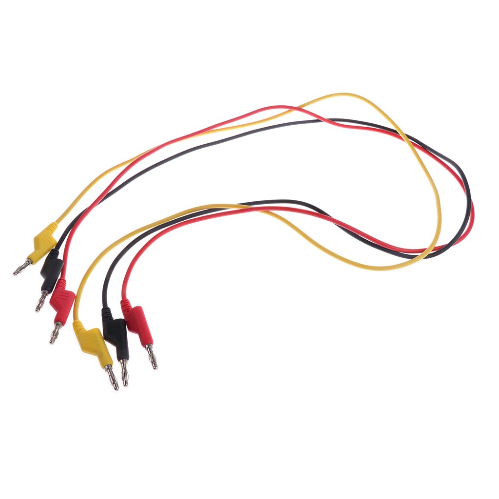 3 Pieces 4mm Stackable Banana to Banana Male Plug Test Probes Leads Electrical Testing Cable 15A