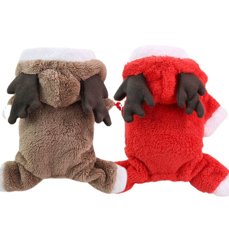 Traje para Perro de invierno cálido, chaqueta polar, pijama, Ropa para Perro pequeño, Chihuahua, disfraz de gato de Navidad