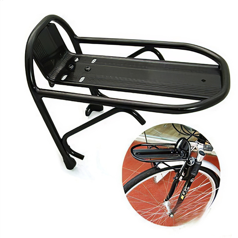 Porte-bagages Avant Pour Vélo En Acier - Capacité 15 Kg, Avec Déflecteur, Adapté VTT, Vélo De Route, Randonnée