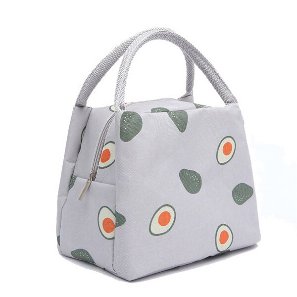 PURDORED-Bolsa de almuerzo de Color sólido para mujer, bolsa térmica con aislamiento térmico, ideal para el almuerzo, ideal para niños, 1 unidad: gray avocado