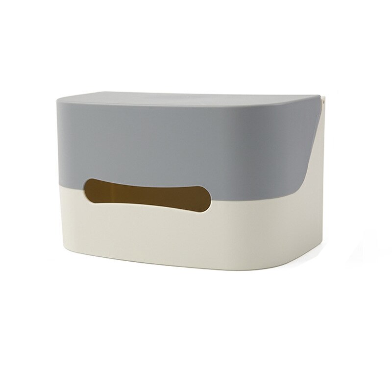 Badkamer Toiletrolhouder Keuken Papieren Tissue Doos Plastic Wc Dispenser Wall Mounted Roll Papier Opbergdoos Gratis Ponsen: White gray