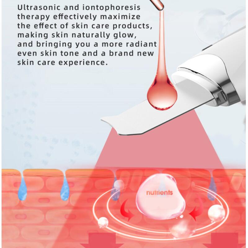 Ultrasonic Scrubber Skin Cleaning Machine Peeling Shovel Deep Face Cleanser Facial Patula Device Beauty Instrument Lift Tool