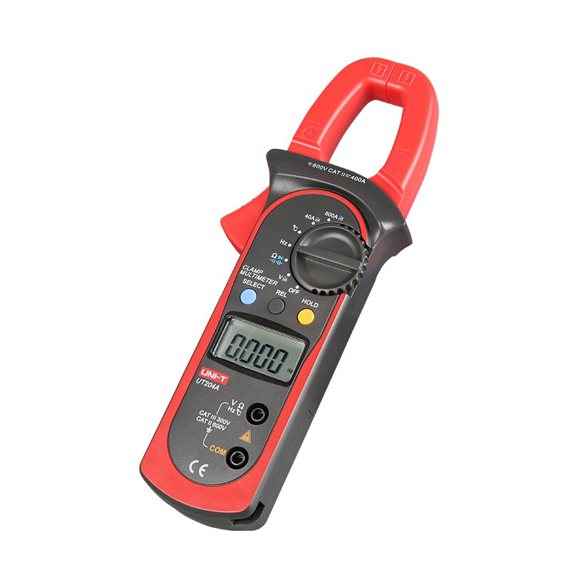 UNI-T UT204A 600A AC DC Digital Clamp Meters With Temperature Test Auto Range 600V Voltage Continuity Buzzer