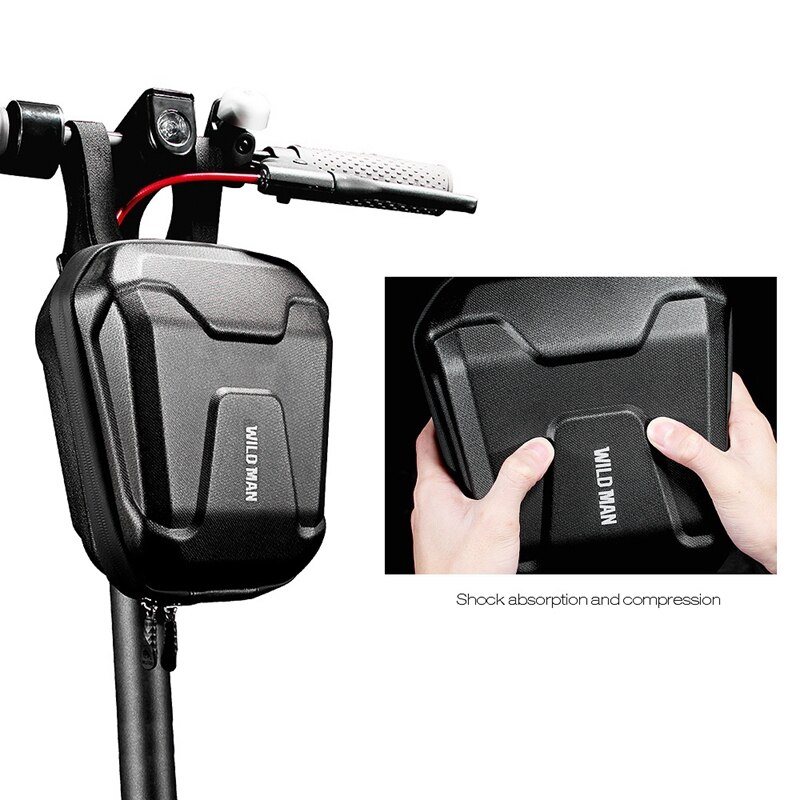 Bolsa de bicicleta de montaña WILD MAN, Scooters eléctricos a prueba de lluvia, bolsa frontal de bicicleta, protección de carcasa dura, bolsas de ciclismo, Panniers