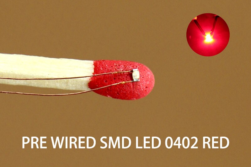 C0402 40pcs Pre-soldered micro 0.1mm Copper Wired 0402 SMD Led Light Different Colors RED ORANGE BLUE YELLOW GREEN: Red