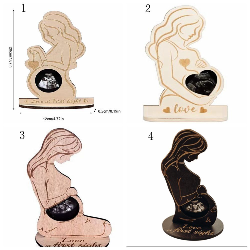 Kreative Handwerk Ultraschall Fotorahmen Holz DIY Baby Ultraschall Stand Zeichen handgemachte Baby Ultraschall Familie