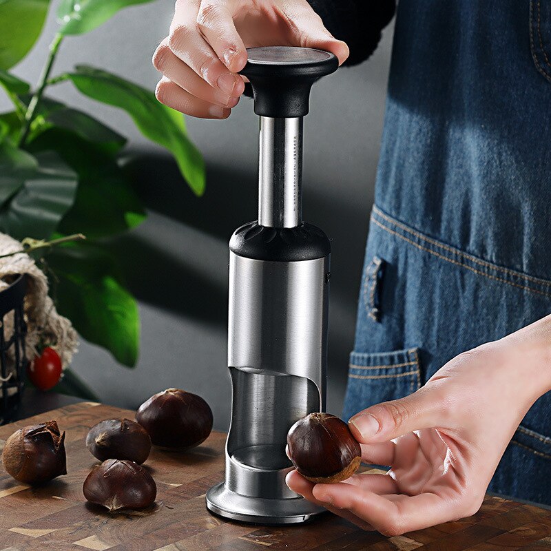 Stainless Steel Manual Chestnut Opener Nutcracker Sheller Peel Antislip Chestnut Peeler Chestnut Artifact Kitchen Tool Accessory