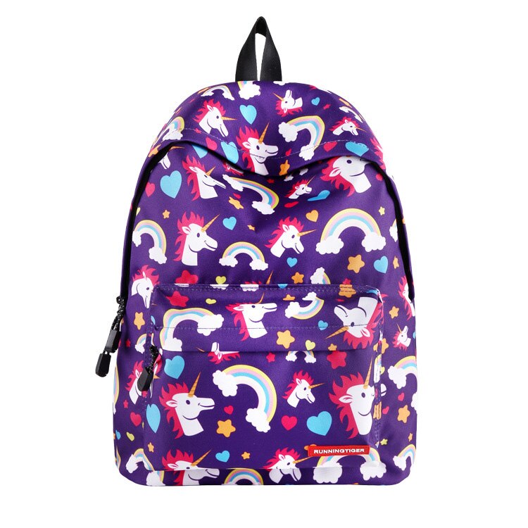 Scool Book Portfolio Child Children Unicorn School Bag Backpack Schoolbag Kid For Girl Teenager Meninas Baby Kindergarten Infant: Purple