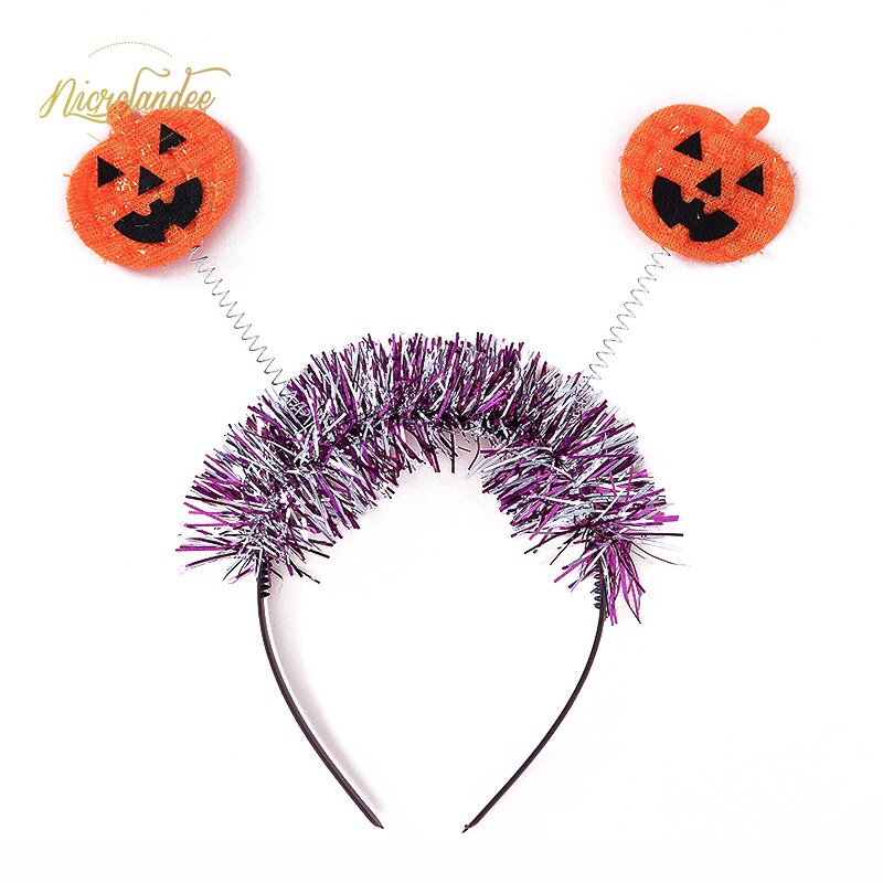 Nicrolandee kul halloween filt pannband många teman maskerad festival hår tillbehör för halloween cosplay fest: 1pc orange