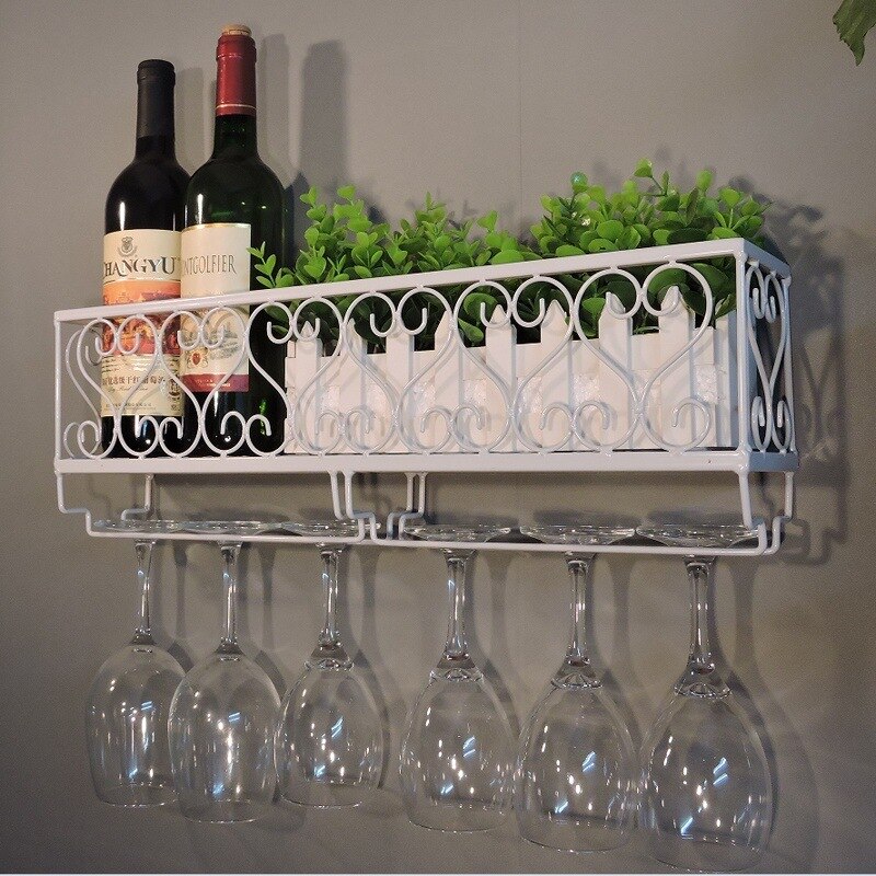 1Pc Wijnrek Cup Glas Houder Display Bar Plank Wandmontage Fles Champagne Glas Hanger Holder Bar Organizer Voor keuken
