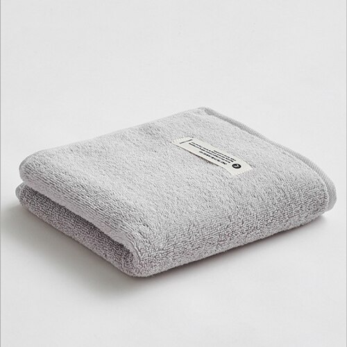 Serviette peignée 100% coton pour adulte, lavage du visage, simple et pur: gray