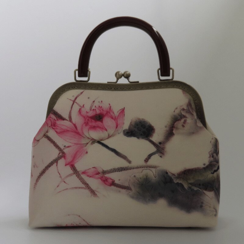 Borduurwerk houten hand schelp tassen vintage chique dame vrouwen tas tote dames handtassen moeder met  a 120cm kettingriemen: Damestas 5