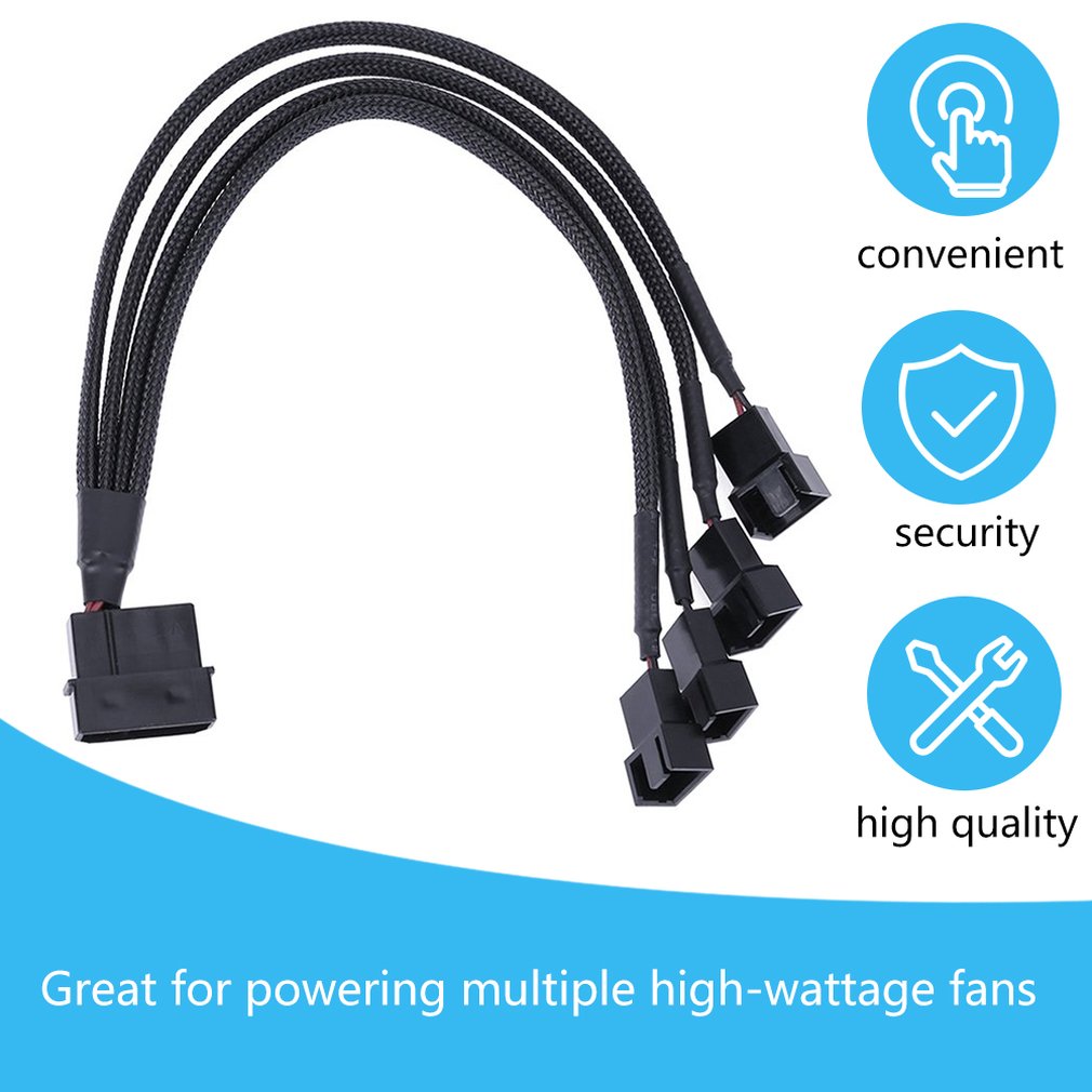 1 til 2- veis y-splitterhylse 4- pin molex hann  til 2x 3- pin /4- pin pwm hannkontakt vifteforlengelseadapterkabel