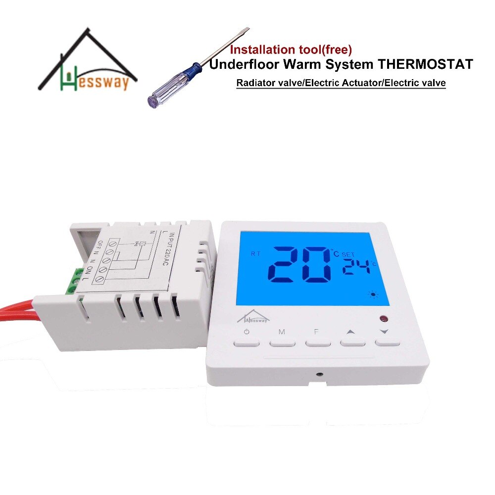 HESSWAY hide underfloor heating thermostat Control adjustment for Thermal Electric Actuator
