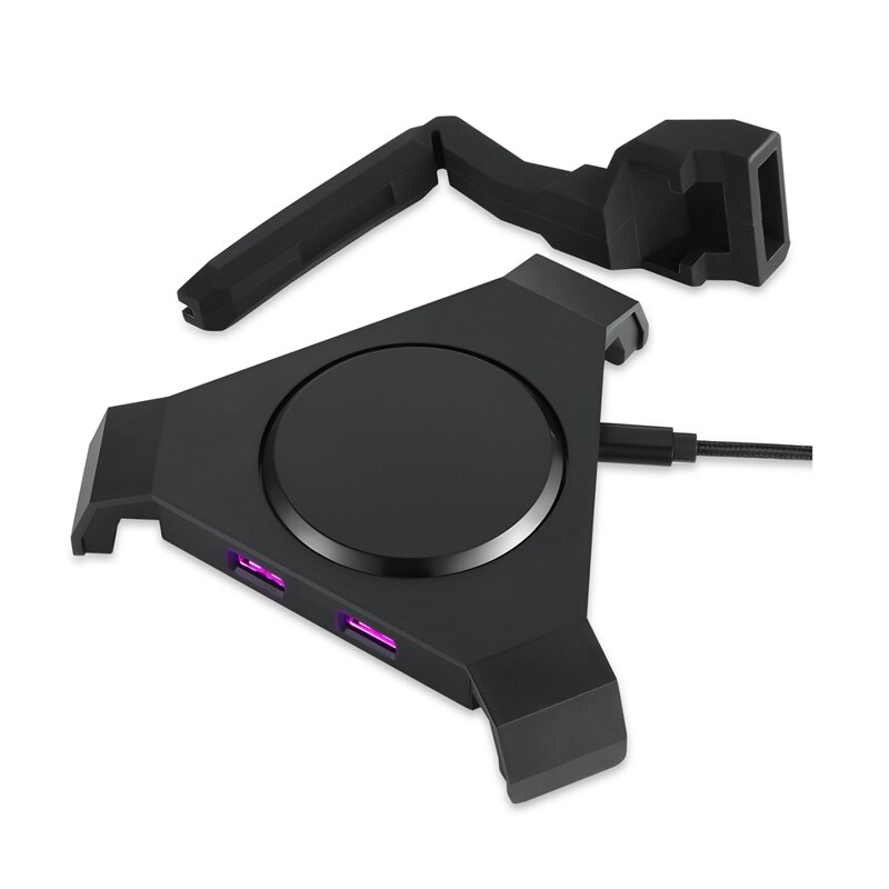 Motospeed  q20 gaming muis bungee kabelhouder met 4- poorts usb-hub  -4 led-kleurmodi met rgb-verlichting - draad