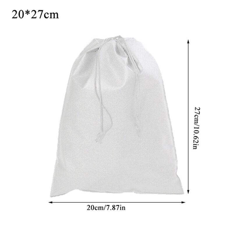 Non-woven Fabrics Drawstring Bag Shoes Travel Portable Organizer Toiletry Bag Case Clothes Backpacks Shopping Bag: white 20x27cm