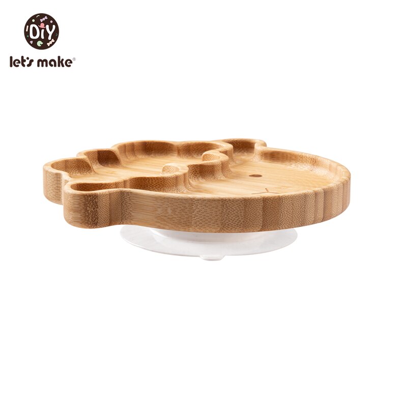Let&#39;s Make Baby Dinner Plates Set Wooden Cartoon Dinner Plate Fork Spoon Children Feeding Plate Safe Edible Silicone Product: Sheep Marble plate