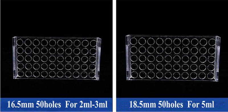 50Holes Lab Sample Bottle Rack Reagent Analytical Bottle Holder Perspex Chromatographic Bottle Rack For 2/3/5ml/10ml/20ml-60ml