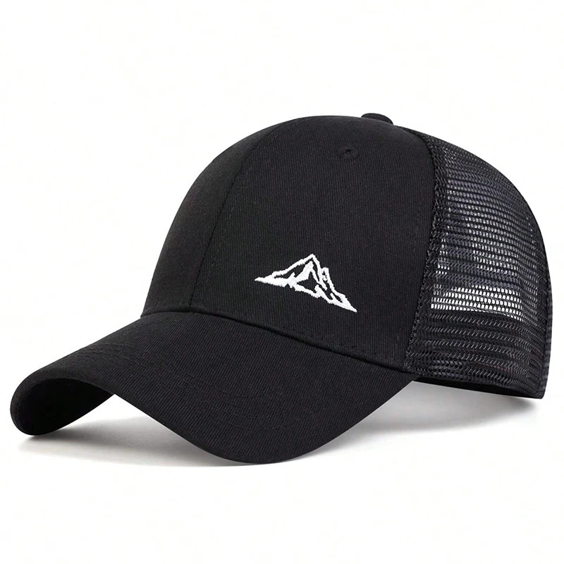 Casquette de Baseball unisexe avec broderie de plage de montagne, chapeaux décontractés réglables pour l'extérieur, chapeau de papa, chapeau de protection solaire, printemps et été: Black