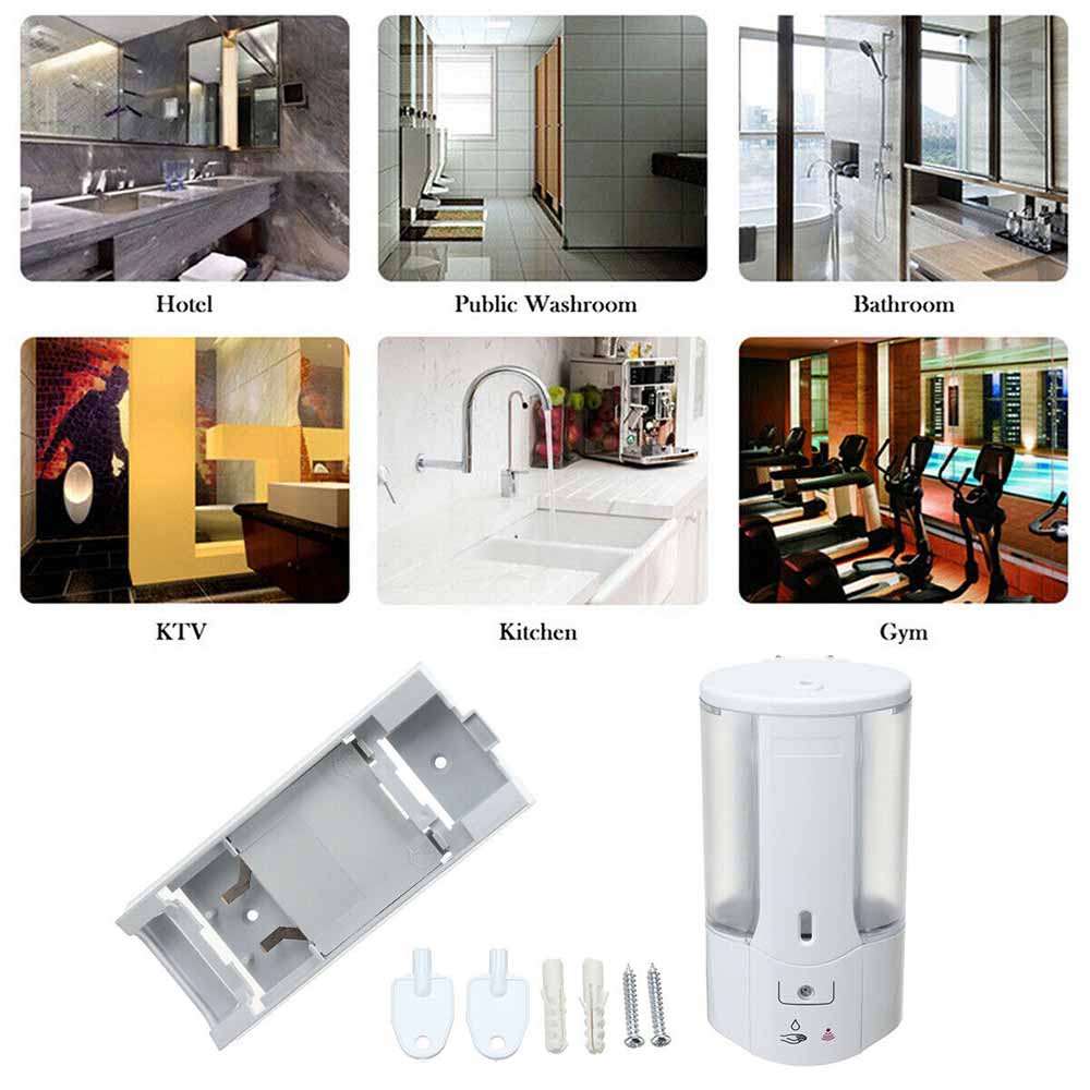 Automatic Soap Dispenser Wall-Mounted Sensor Soap Dispenser Contactless Hand Sanitizer Shampoo Container For Kitchen Bathroom