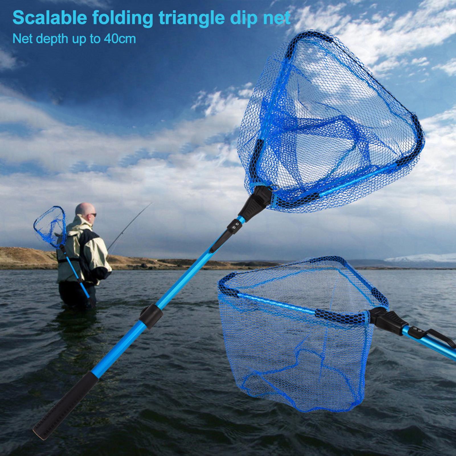 Aluminum Alloy Foldable Retractable Landing Fishing Net Outdoor Telescoping Fishing Tool Accessory Landing Net For Fly Fishing