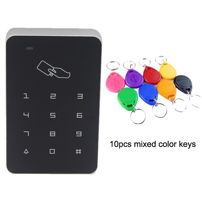 1000 User 125khz RFID Keypad Access Control System Door Lock Controller RFID card reader Access control: AC and 10 color Key