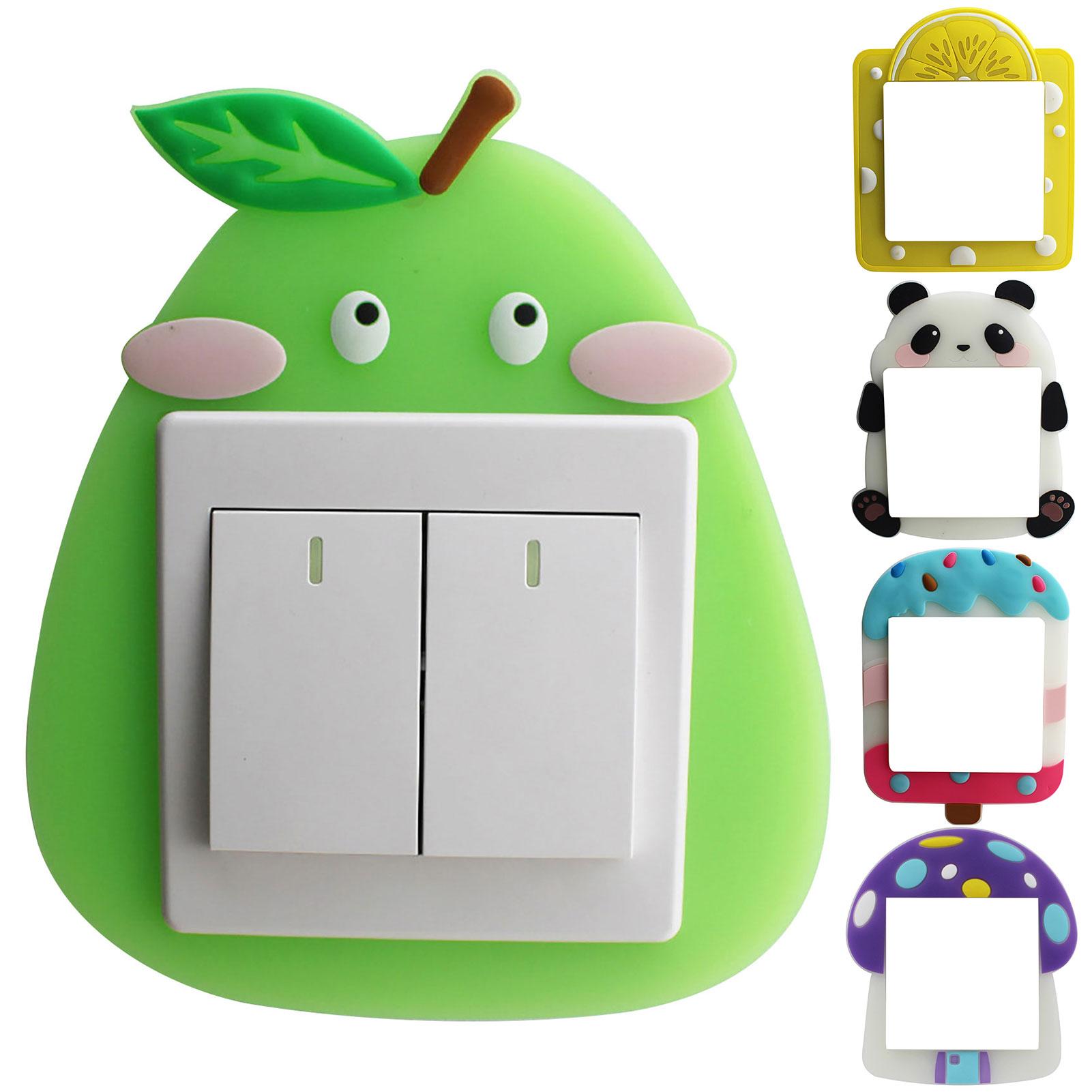 Cartoon Animal Switch Cover Decor 3D Wall Sticker Home Cartoon Soft Luminous Silicone Wall Switch Sticker Bedroom Socket Cover