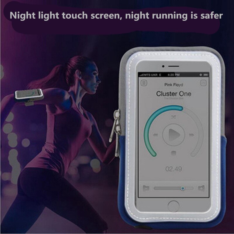 Cell Phone Holder Case Arm Band Strap with Zipper Pouch/Mobile Exercise Running Sport for Apple iPhone 6 7 8 iPod Touch Armband