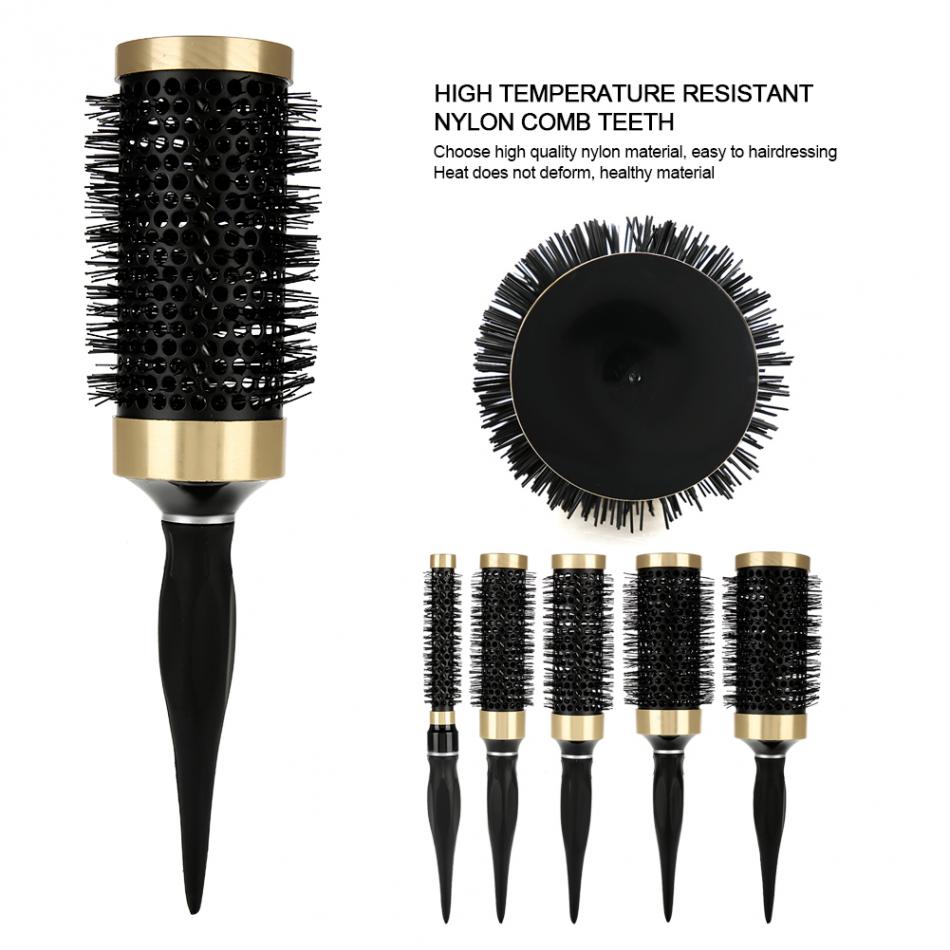 Brosse à cheveux en céramique et en Nylon, 1 pièce, résistant à la chaleur, rouleau rond, peigne à cheveux, outil pour Salon de coiffure, coiffeur
