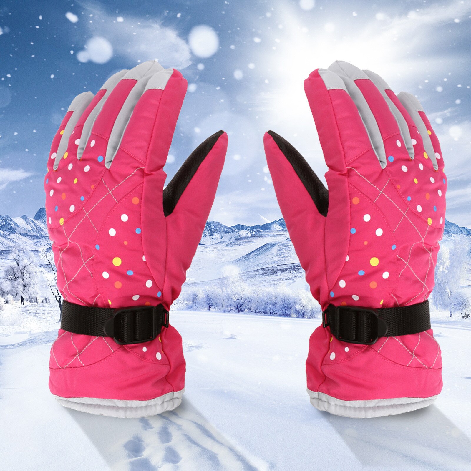 Winter Gloves For Kids Boys Girls Snow Windproof Waterproof Mittens Cycling Bicycle Bike Outdoor Camping Sports Ski Warm Gloves