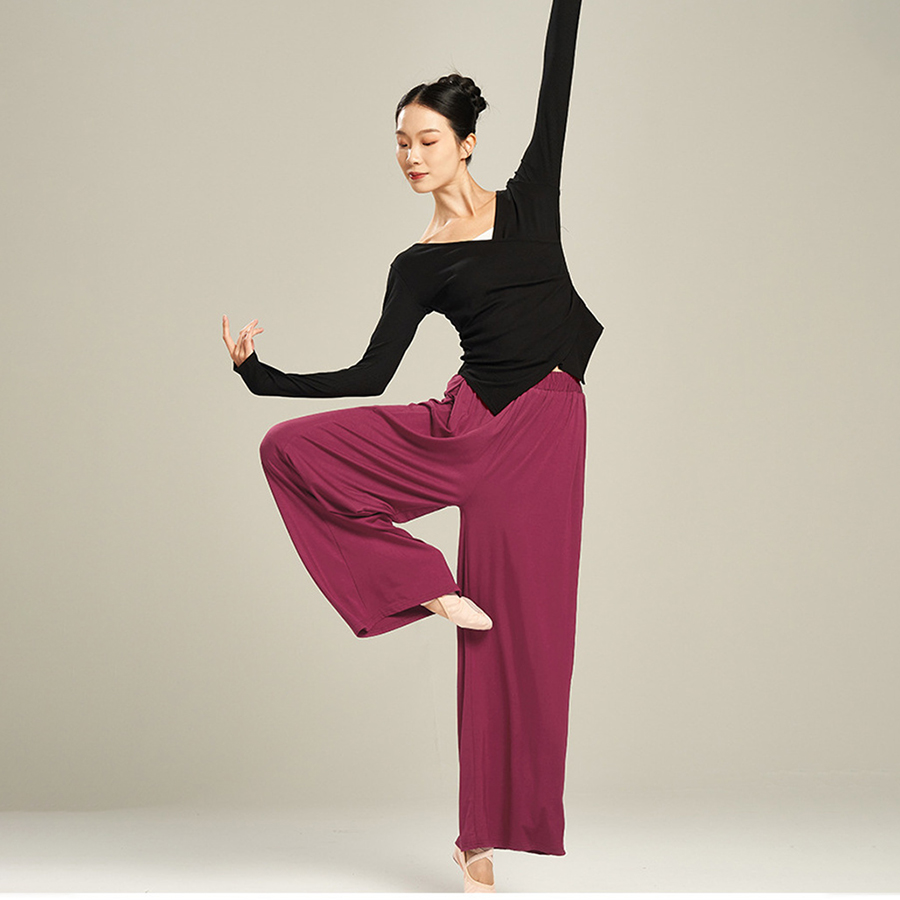 12 farben modal modern tanzen Hosen Für Frauen verlieren Breite Bein Elastische Ballett Ausbildung Hosen Hohe Taille Klassischen Tanz Damen