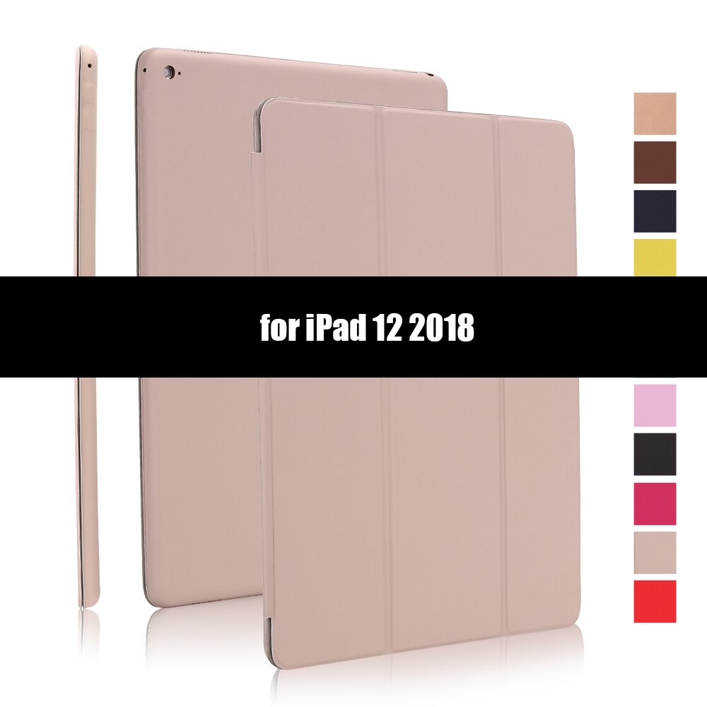 Ultradunne smart case cover voor ipad pro 12.9 12.9 inch magnetische pu-leren opvouwbare folio-hoes voor ipad 12.9: Beige -2