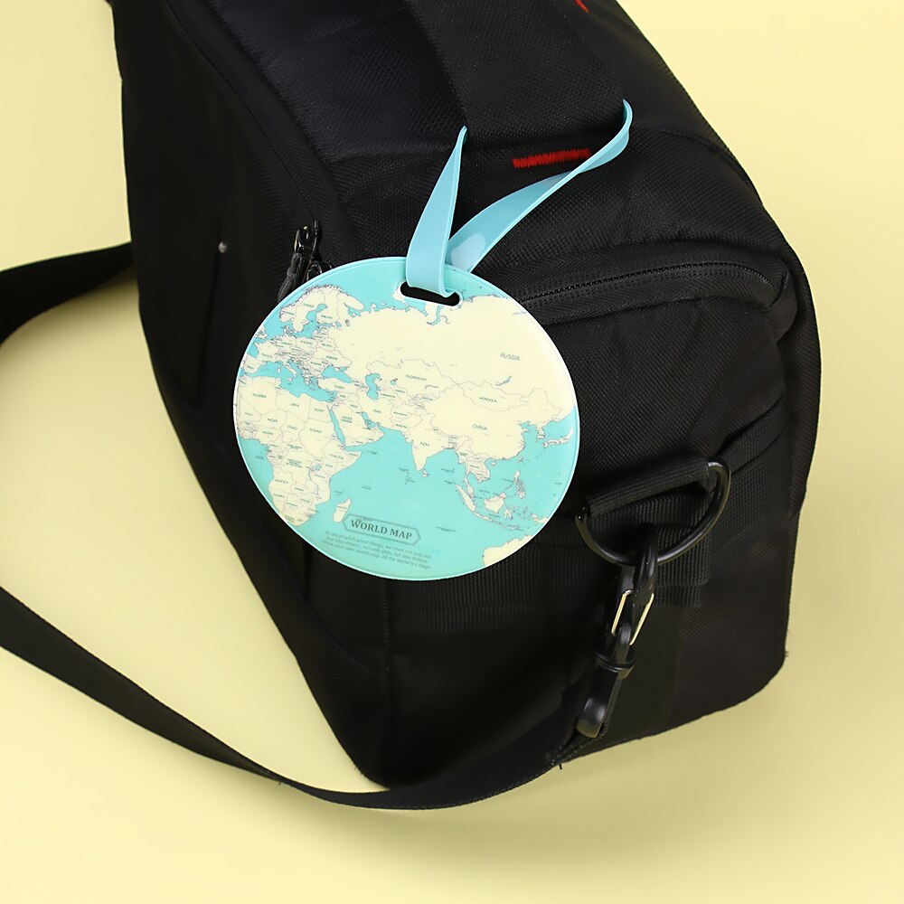 Bagagelabel Global Map Silicagel ID Adres Holder Bagage Boarding Tags Koffer Tags Draagbare Label Reizen Accessoires