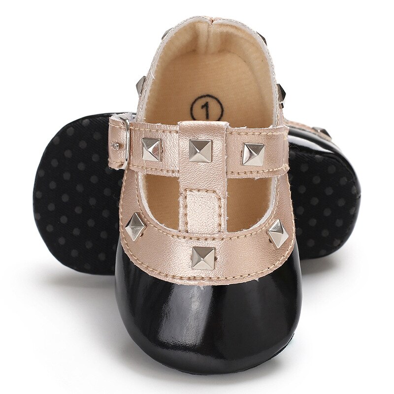 Stil vår nyfödda småbarn spädbarn flickor mjuka sneakers prinsessa pu läder babyskor småbarn söta skor 0-18m