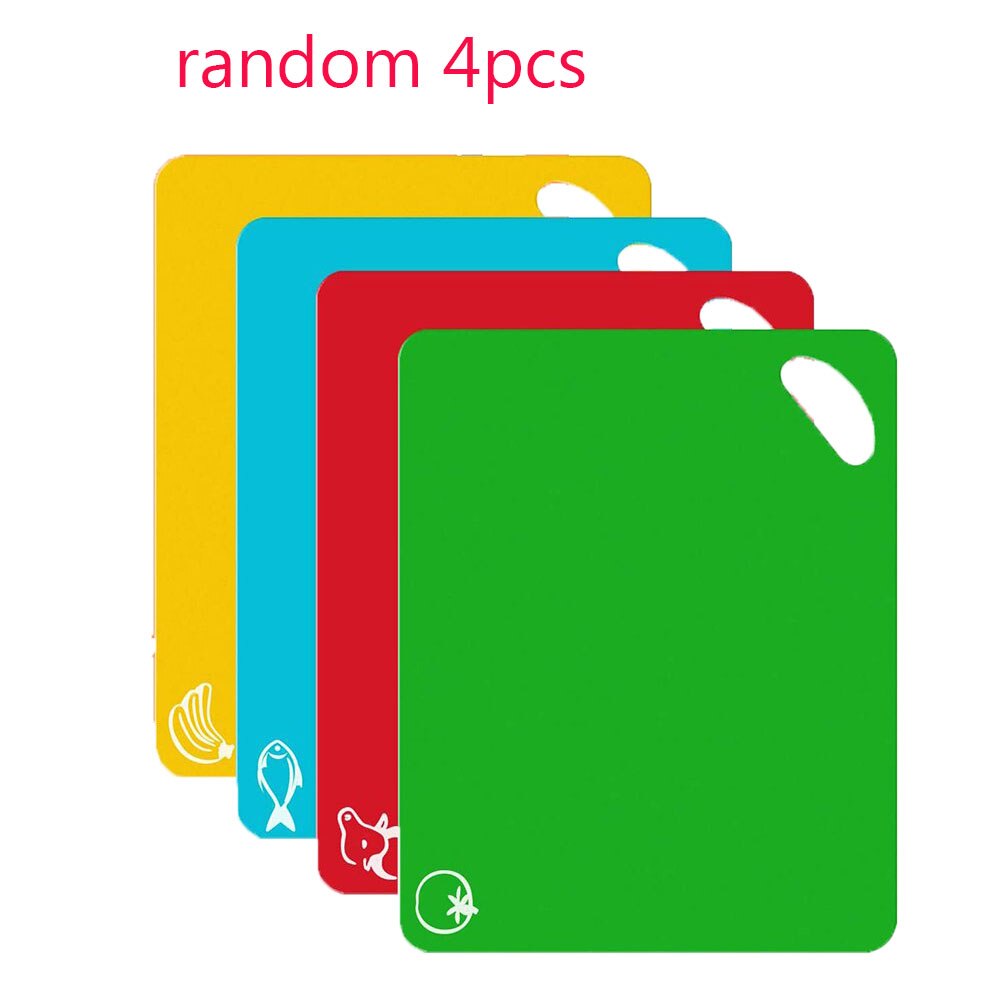 Portable Cutting Mat Set Colorful Kitchen Cutting Board Set Super Easy Clean Modern Cutting Boards Nice Flexible Non-Stick: 4 pc