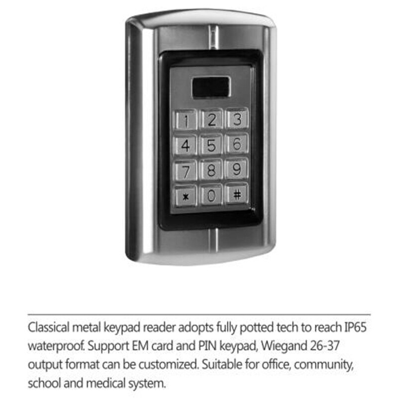 Proximity card reader R3-K Metal waterproof PIN reader Support PIN keypad Wiegand 26 output IP65