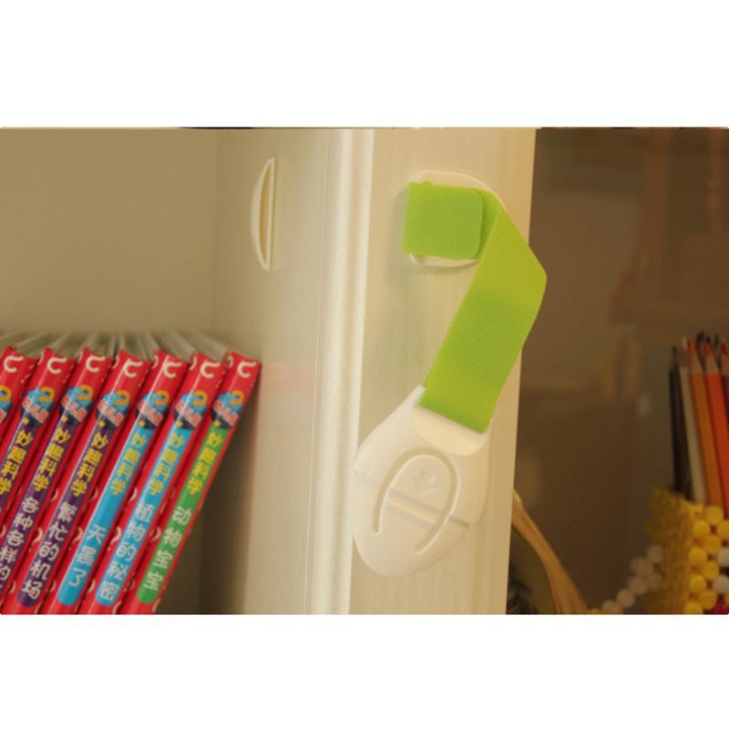 4 pc Child Kids Baby Care Safety Security Plastic Cabinet Locks&Straps Products For Cabinet Drawer Wardrobe Doors Fridge Toilet