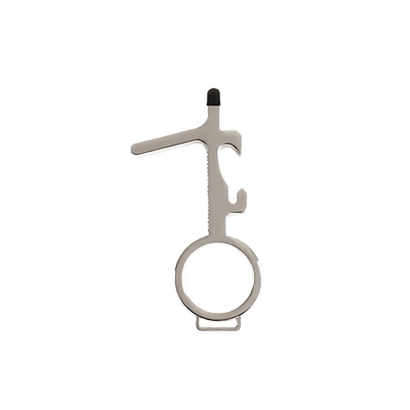 1pcs Door Handle Keychain Portable Stick Non-contact Hygiene Hand Press Elevator Tool Door Opener Avoid Touching Key Buckle 12: L