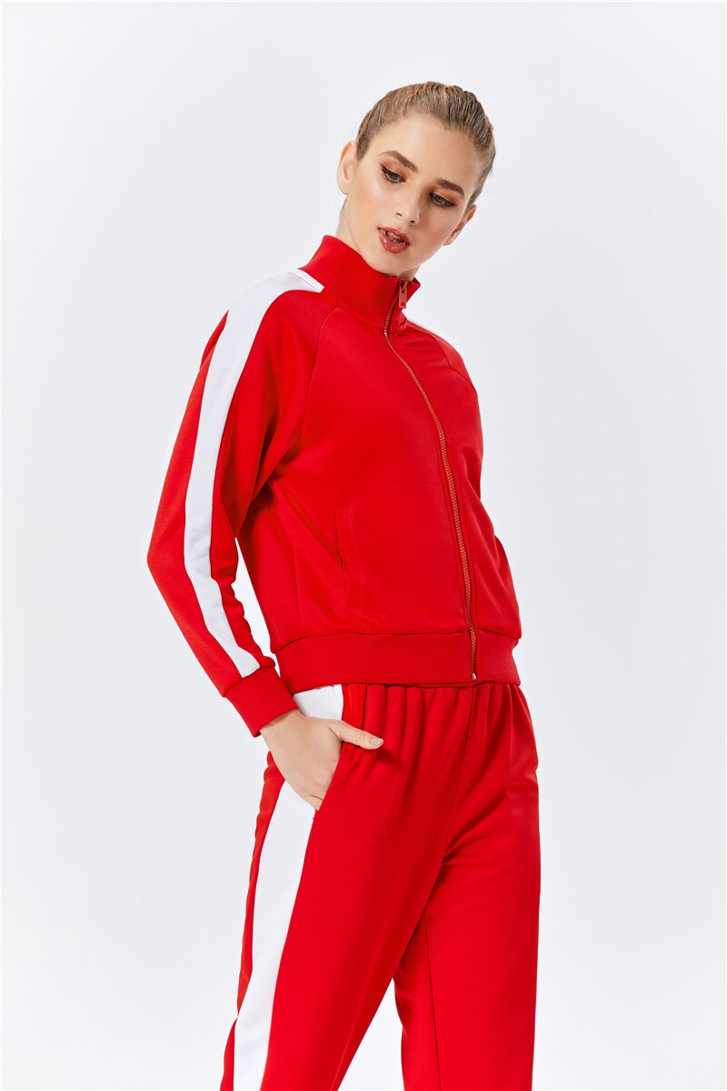 Raibaallu gestreepte effen pakset dames trainingspak 2- delig sportoutfit joggingsweatshirt fitness lounge sportkleding: S / A