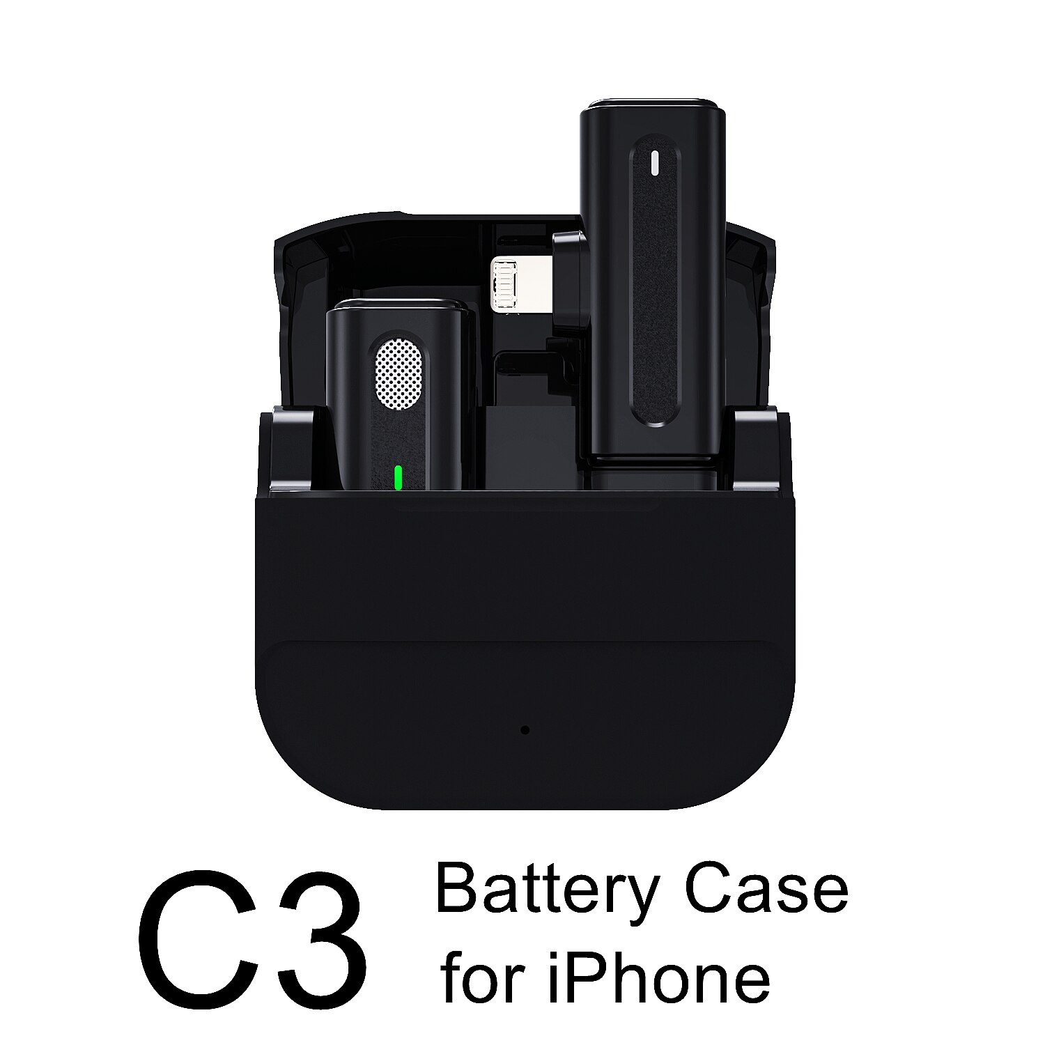 Lavalier Wireless Microphone for iPhone Android Microphone with Charging Case with Vlog Audio Video Recording: C3 for iPhone